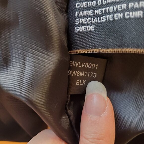 NINE WEST SZ L Soft Black Leather Zip-front Classic Tailored Jacket - Picture 10 of 10